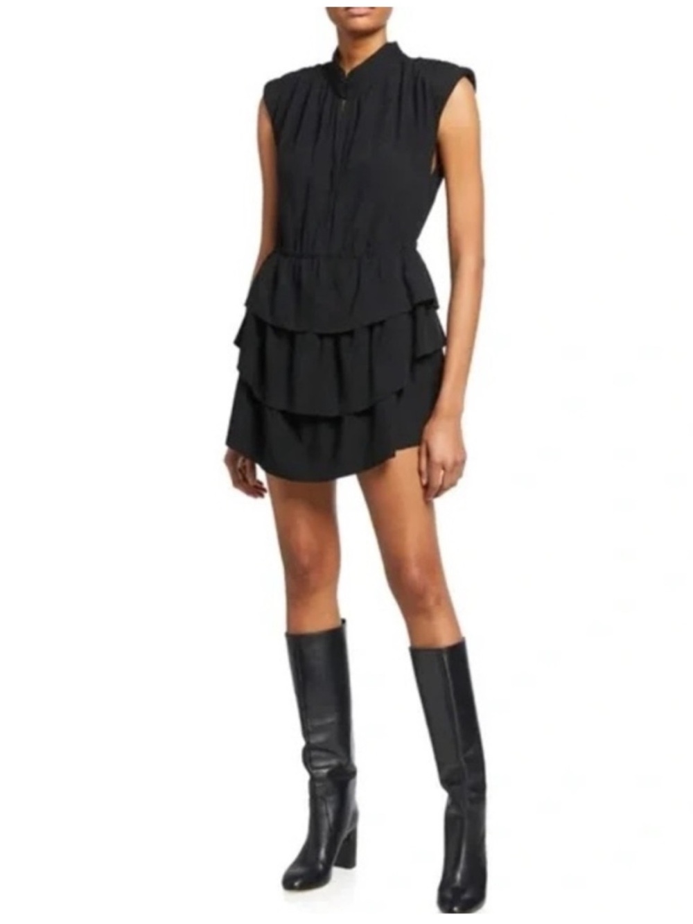 IRO Calcie Black Tiered Ruffle Mini Dress ❤️❤️